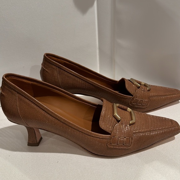 ROBERTO FESTA Embossed Tan LOAFER with Buckle, Size 9.5 - Picture 2 of 11